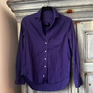 Frank and Eileen Eileen Purple Cotton Buttom Down Shirt Size XXS